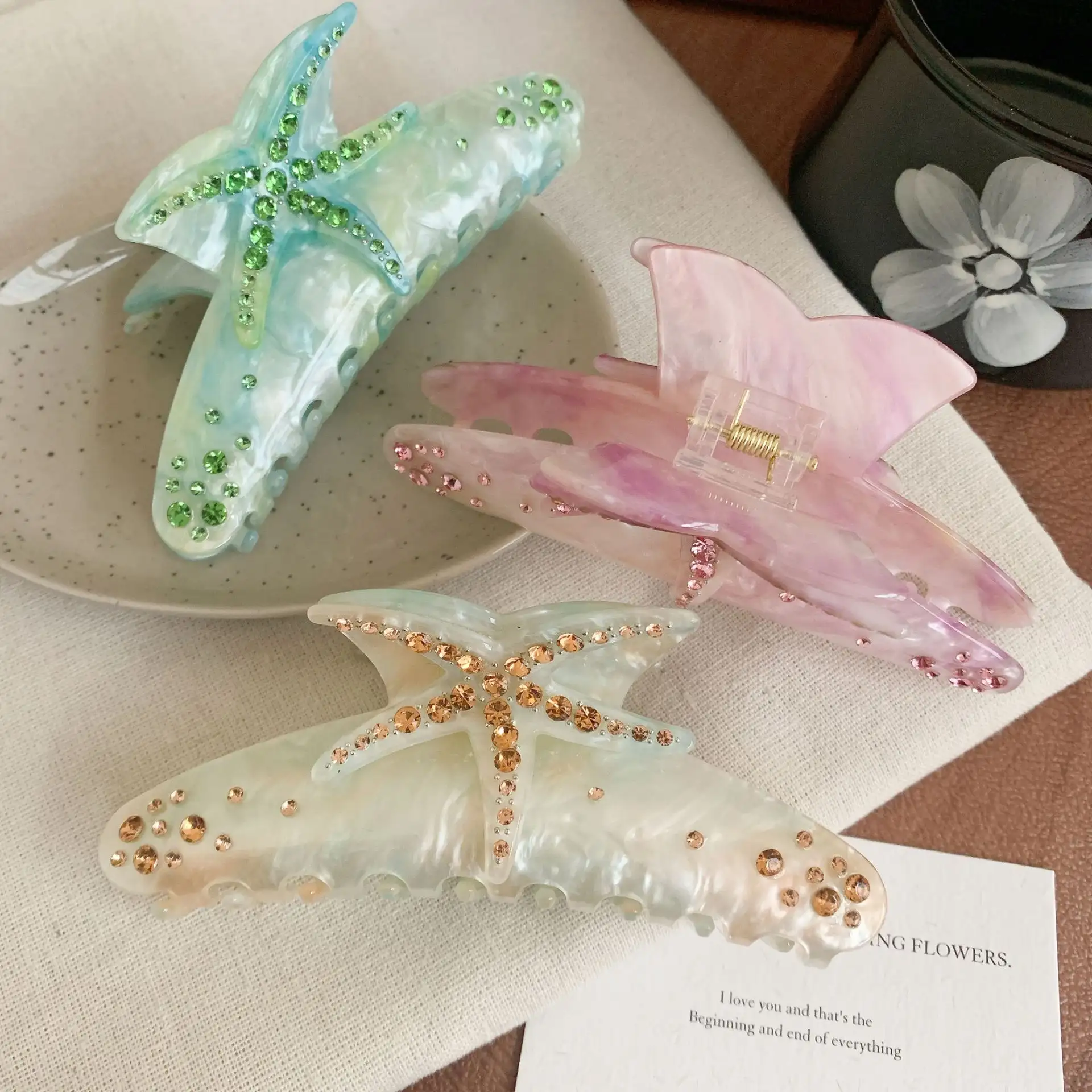 Original Design Stereo Acetate Starfish Hair Claw