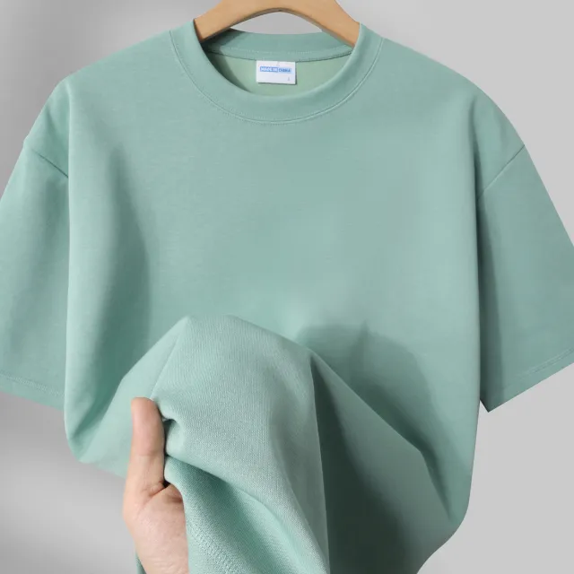 Fashion Men's And Women's Couple's Clothes Loose Shoulder Solid Color Base Shirt Ice Green - Shop at LoveMi