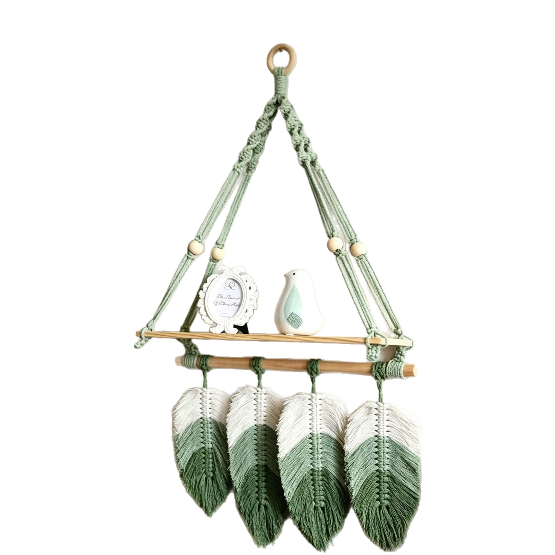 Rope-Woven Wall Shelf, Single Layer