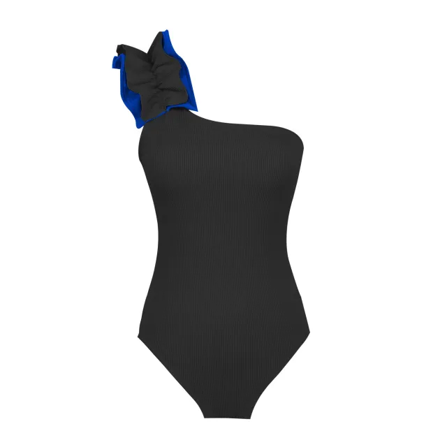 Single shoulder Suspender Tube Top One piece Swimsuit Women's Two piece Suit Black - Shop at LoveMi