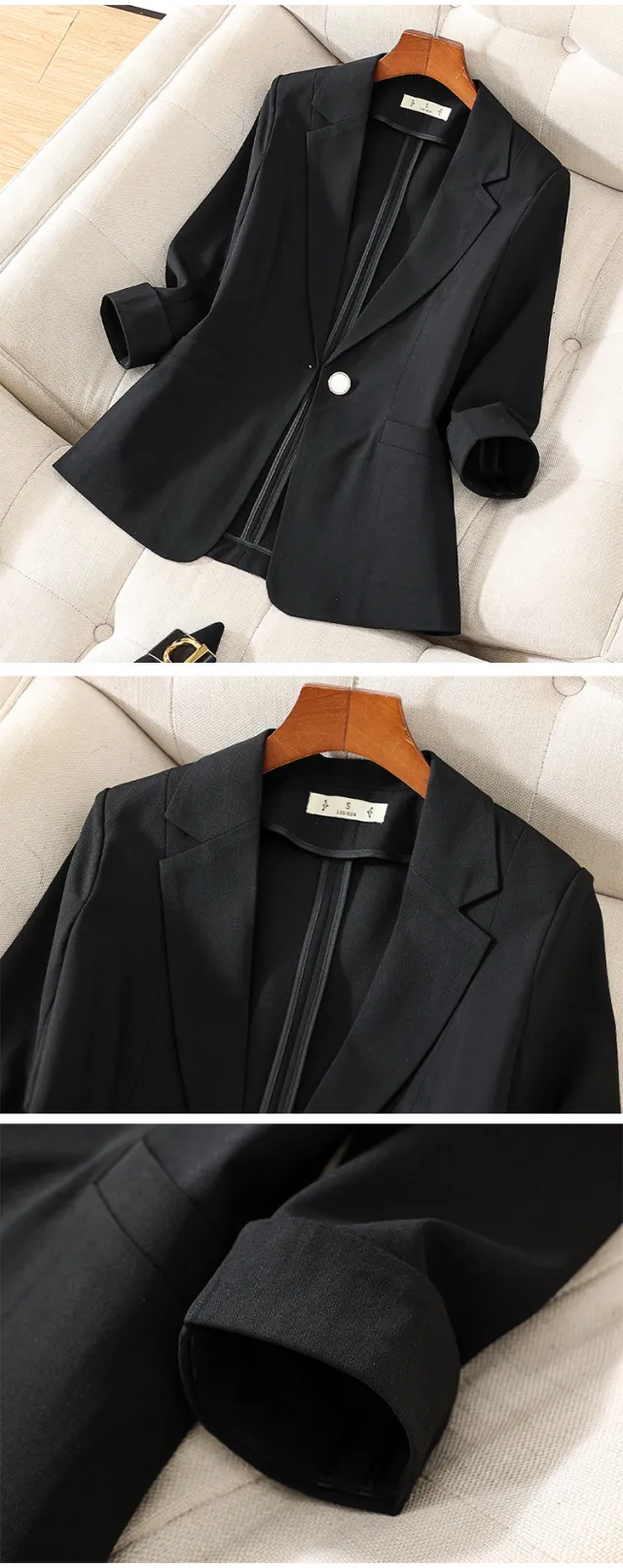 Coat For Women New Summer High grade Temperament Top Half Sleeve Black - Shop at LoveMi