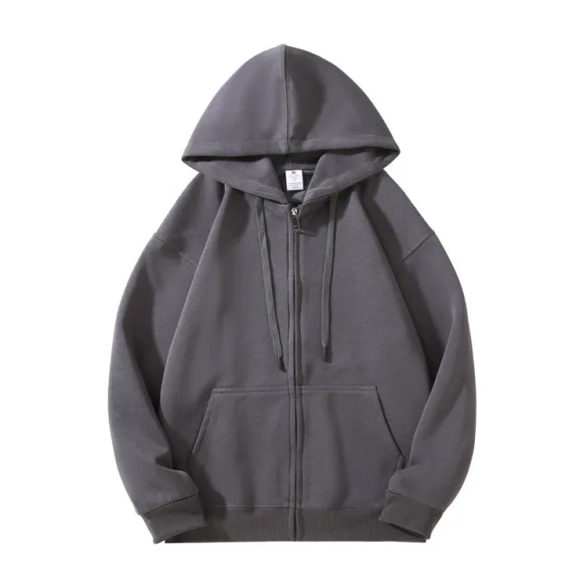 All matching Hoodie Couple Hooded Zipper Iron Gray - Shop at LoveMi