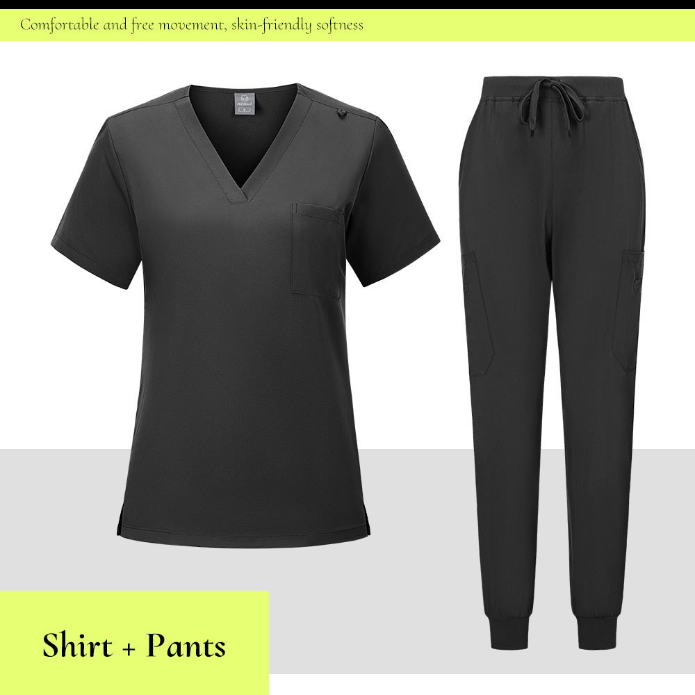 V-neck Medical Scrub Top And Pant Set - Image 4