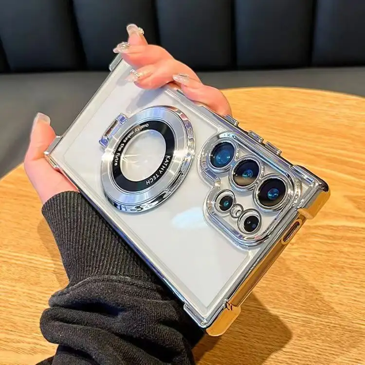 Transparent Airbag Drop-resistant Bracket Magnetic Phone Case
