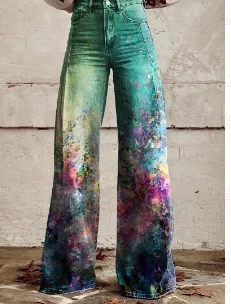 European And American Plus Size Women's Denim Casual Pants 2Figure Xl - Shop at LoveMi