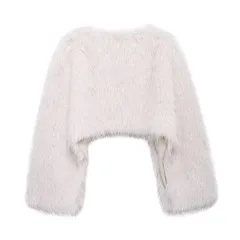 Eco-friendly Faux Fur Short Women's Temperament Wild Coat - Beige - View 1