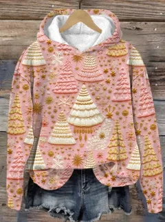 3D Digital Printing Christmas Couple Hooded Sweater Female - Laza04 06-S - View 1