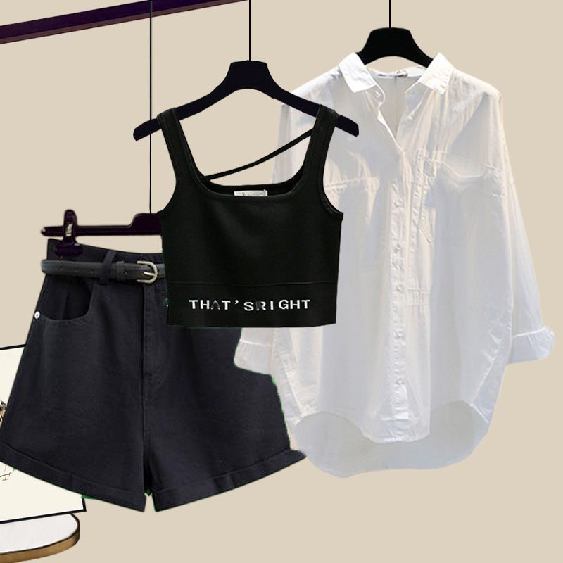 Suit Women's Plus Size Fashion Camisole Three-piece Set