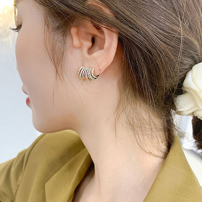 Sterling Silver Needle High-grade Commuter Graceful Online Influencer All-match Ear Studs
