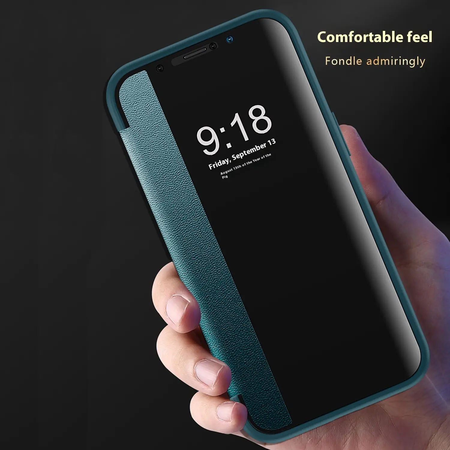 Plain Leather Business Flip Phone Case With Anti Drop Function