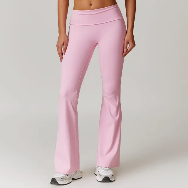 High Waist Hip Lift Yoga Pants Casual Leggings Cherry Blossom Powder Xl - Shop at LoveMi