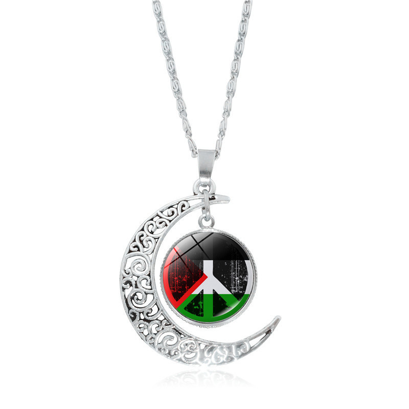 All-Match Silver Hollow Moon Pendant