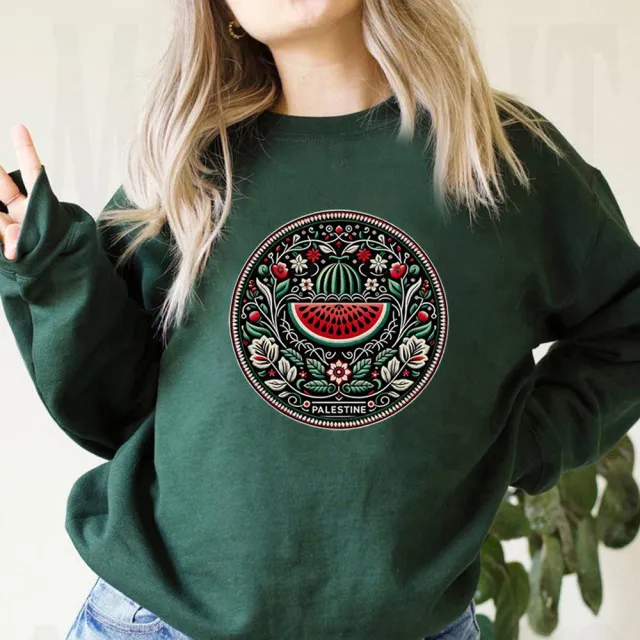 Cartoon Casual Watermelon Pattern Sports Sweater Green - Shop at LoveMi
