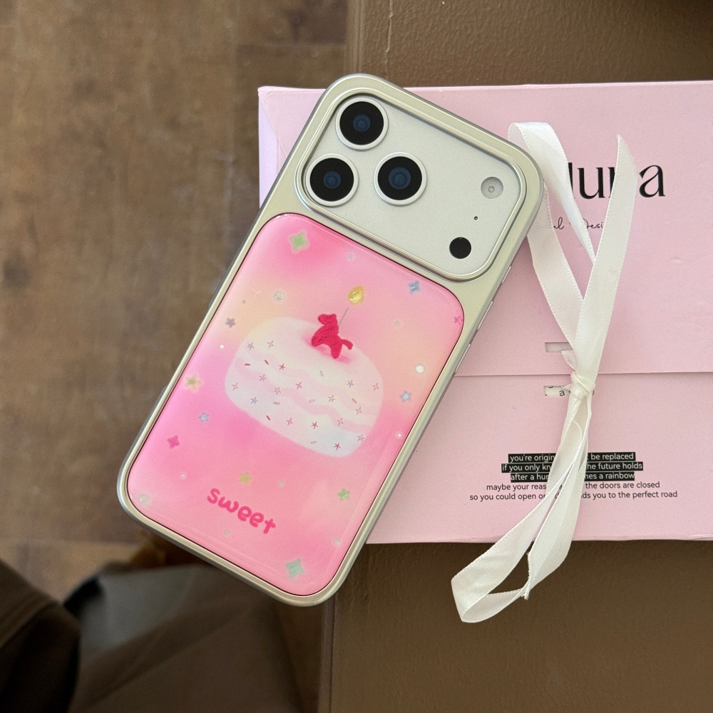Simple Cartoon-style Cute Cake Design Phone Case For Girls