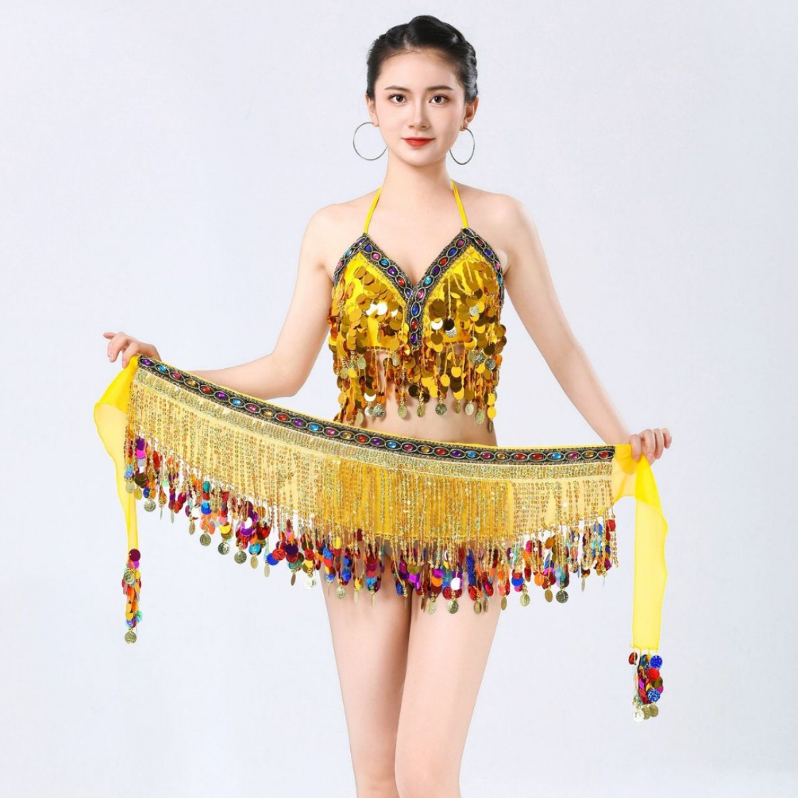 Belly Dance Waist Chain Hip Scarf Sequin Tassel