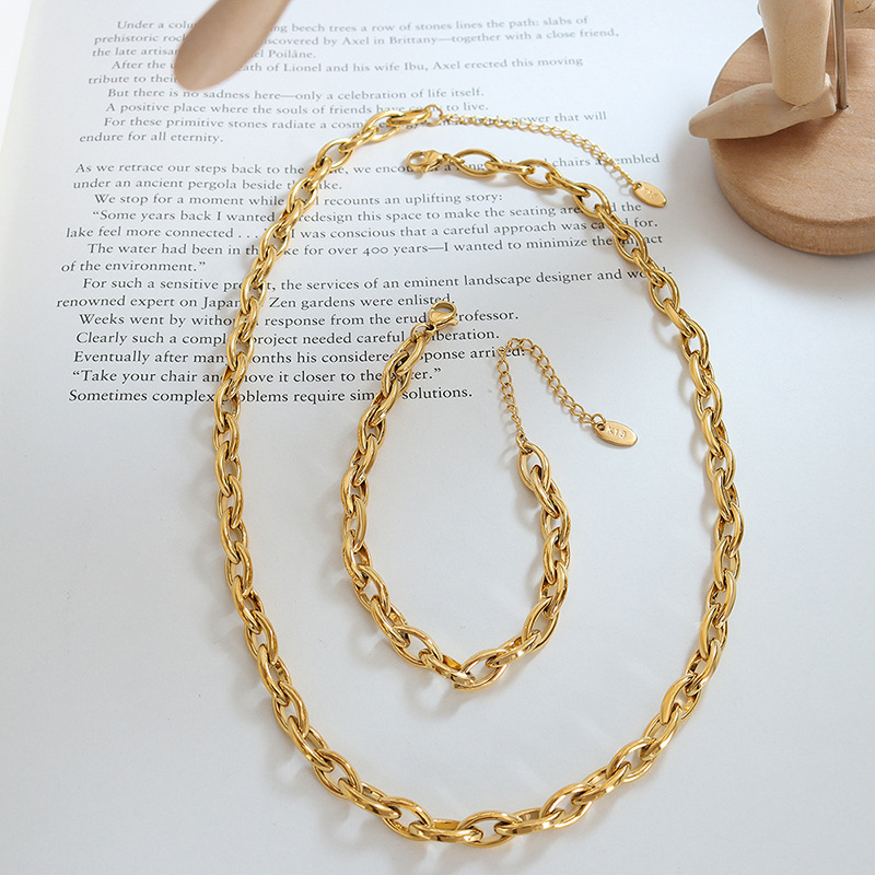 Niche Hip Hop Trendy Cool Copper Material Ornament Simple Chain Design For Men And Women