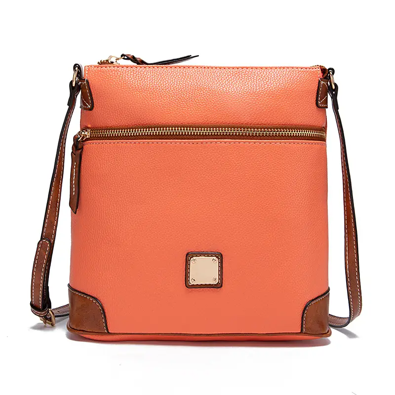 Vintage Lychee Grain Texture Crossbody Bag