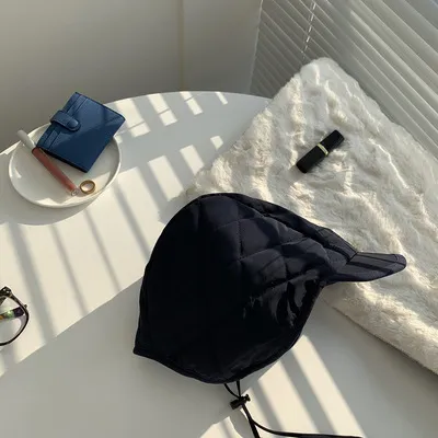 Warm Ear Protection Cold proof Cotton Cute Fashion Leisure Windproof Hat Navy Blue - Shop at LoveMi