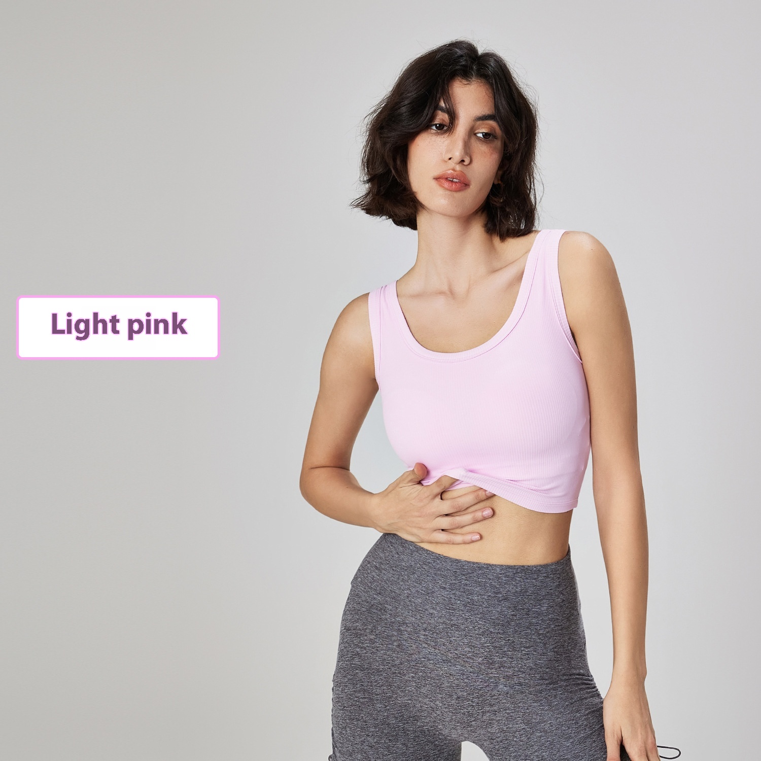 Breast Holding Shockproof Yoga Vest Women's One-piece Running Exercise Underwear