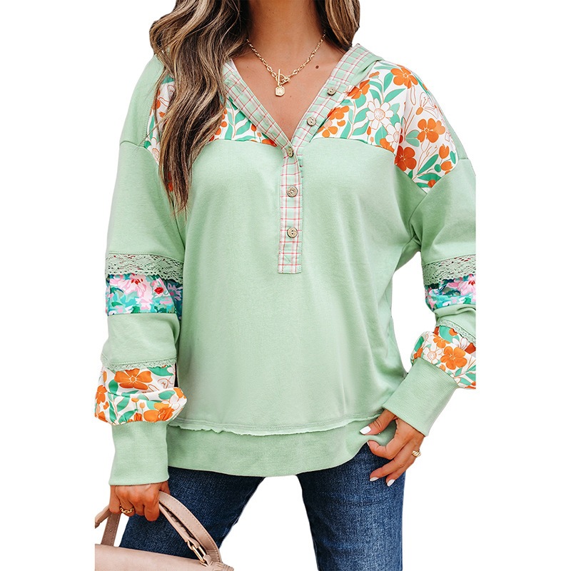 Womens Casual New Hooded Long-sleeve Top