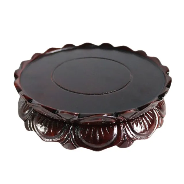 Wood Carving Guanyin Lotus Base Top Inner Diameter 10 - Shop at LoveMi