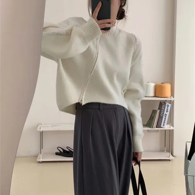 Casual Loose Chic Comfortable Knitwear Beige - Shop at LoveMi