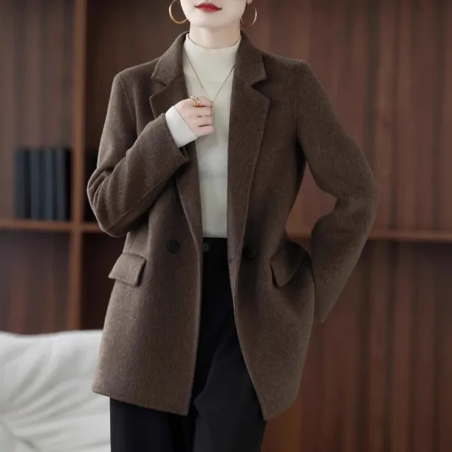 Autumn And Winter Double sided Woolen Coat Women Mixed Coffee Color - Shop at LoveMi