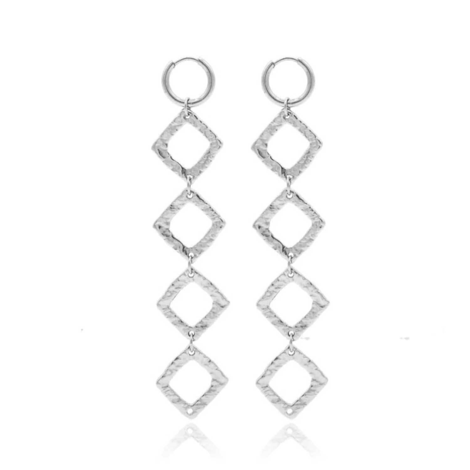 Simple Long Geometric Rhombus Earrings