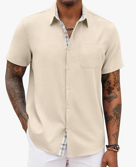 Loose-fitting Solid-color Linen Shirt For Men 14