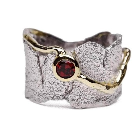 Ruby Irregular Wide Women's Ring