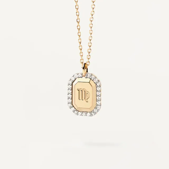 S925 Sterling Silver Twelve Constellation White Zircon Ladies' Pendant Necklace Virgo - Shop at LoveMi