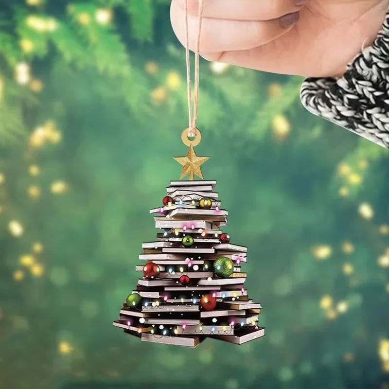 Book Tree Christmas Ornament