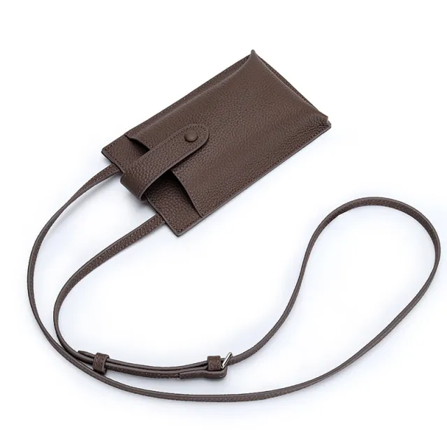 Leather One shoulder First Layer Cowhide Stylish Small Crossbody Bag Khaki - Shop at LoveMi