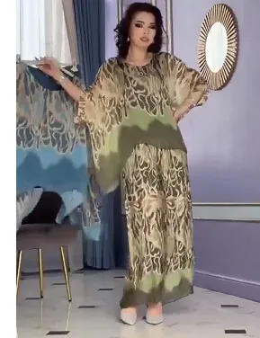 Women's Fashion Loose Wide leg Pants Casual Suit Matcha L - Shop at LoveMi