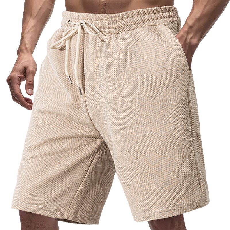 Mens Jacquard Lightweight Casual Loose-fit Shorts