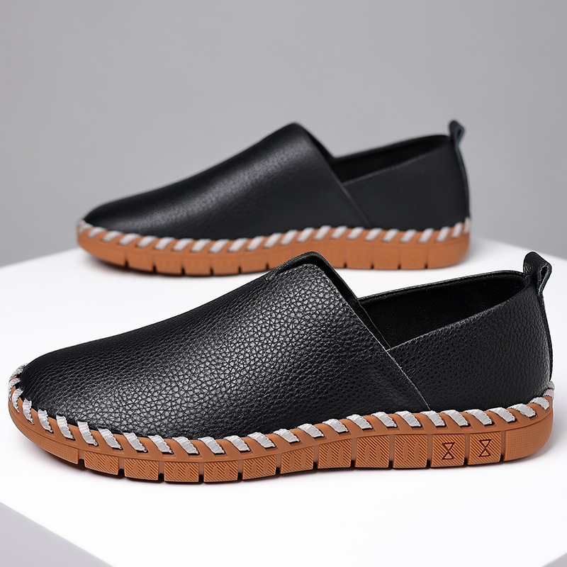 Men's Round-toe Casual Large-size Leather Shoes