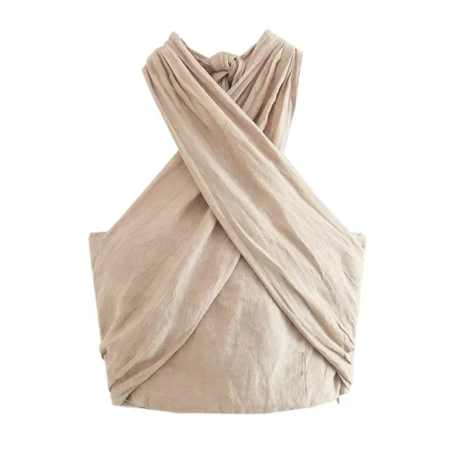Women's Simple Fashion All match Halter Linen Vest Top - Shop at LoveMi