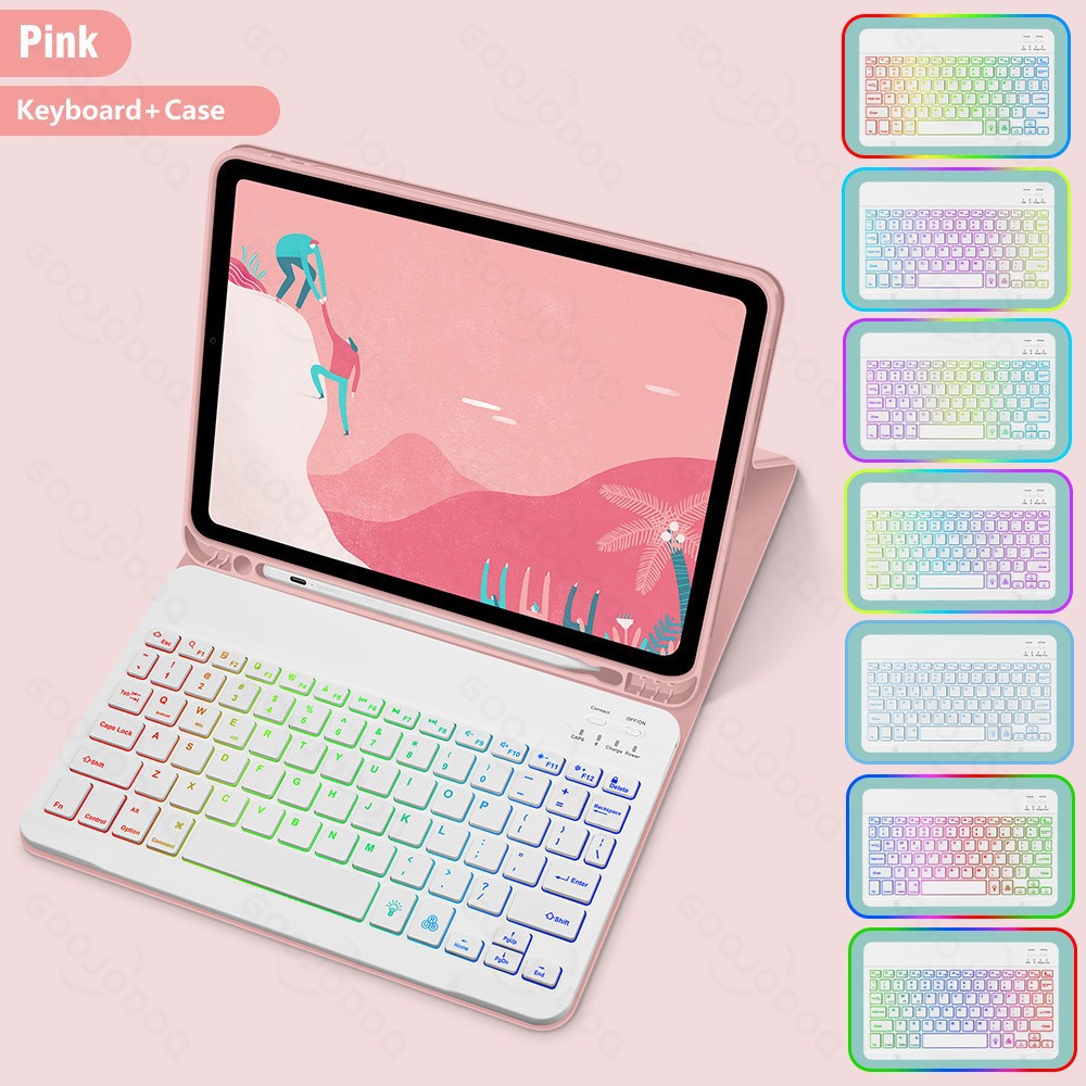 Ipad Protective Case Luminous Bluetooth Keyboard Leather Sheath - Image 19