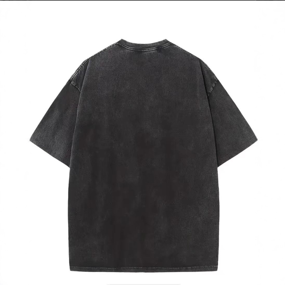 Loose-fit American-style Printed Washed-and-distressed Pure Cotton Short-sleeve Mens Shirt