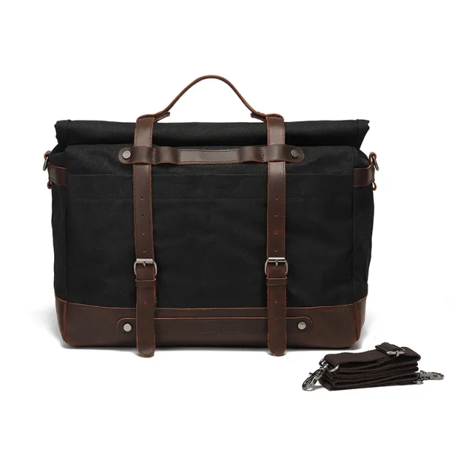 Canvas Shoulder Bag Casual Unisex Crossbody Bag Black - Shop at LoveMi