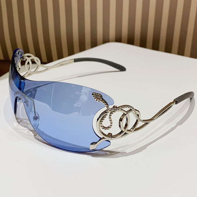 Silver Frame Blue Lens