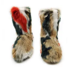 Women's Plush Snow Boots Plus Size Colour Flat Women's Mid Boots - Bj03-44 - View 1