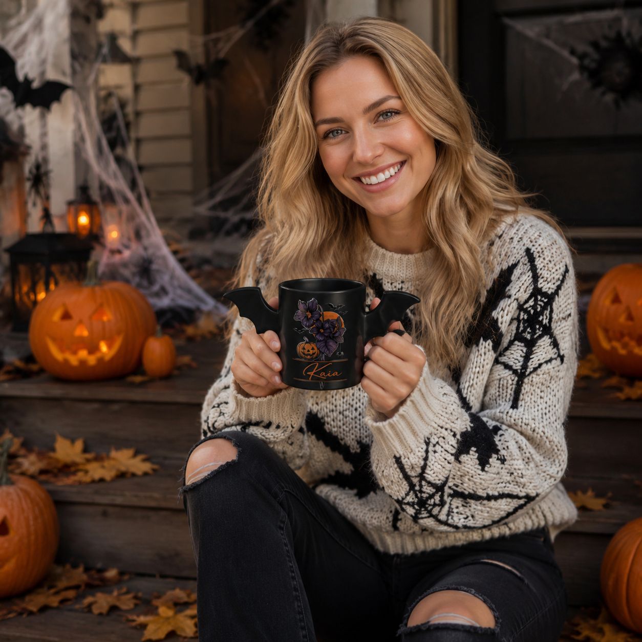Unique Halloween Coffee Mug (Black-11oz)