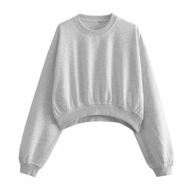 Autumn New Women's Clothing Solid Color Basic Short Sweater Ankle Banded Lace up Jogger Pants Suit M Gray Coat - Shop at LoveMi
