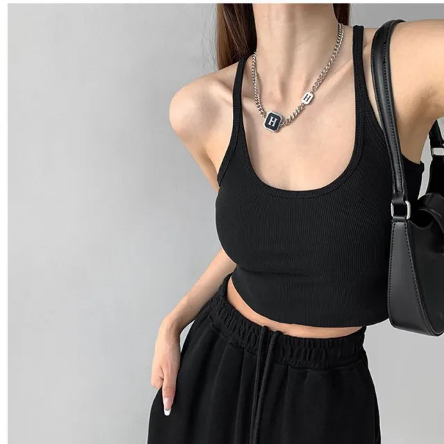 Retro Design Inner Wear Outer Wear Top Black - Shop at LoveMi