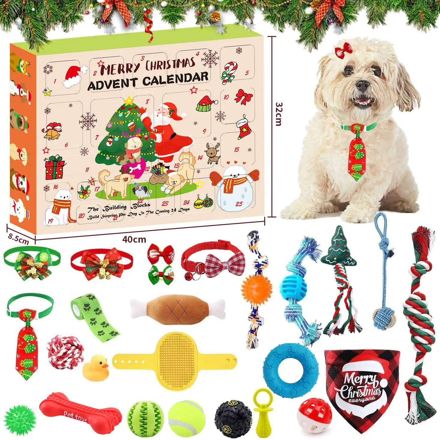 Christmas Dog Toy Gift Box Bag