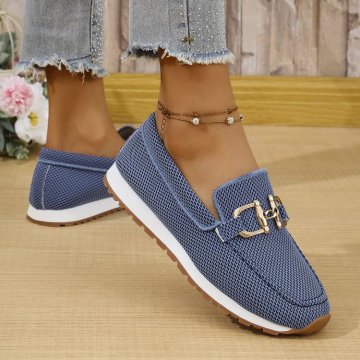Women's Solid Color Flat Sneakers - Casual Lightweight Walking Shoes For Daily Wear And Comfortable All-match Style
