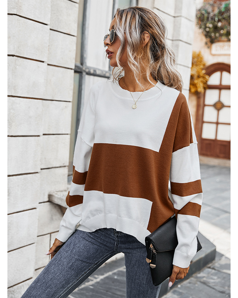 Title 14, Fashion contrast stitching sweater