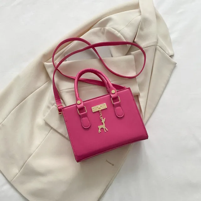 Women's Fashion Small Solid Color Square Bag Rose - Shop at LoveMi