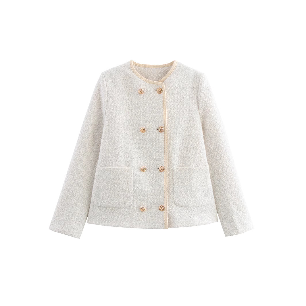 Women's Fashionable Temperamental All-match Double-breasted Coat Skirt